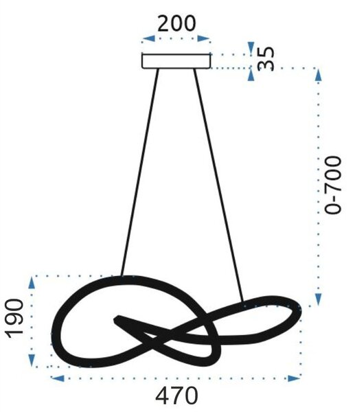 Moderna LED stropna svjetiljka + pilot App817-CP crna