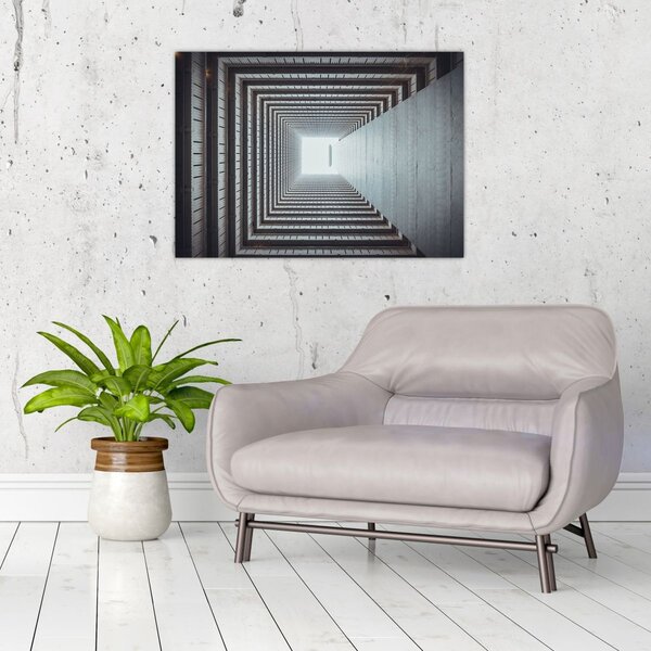 Slika - Pogled iz unutrašnjosti zgrade (70x50 cm)