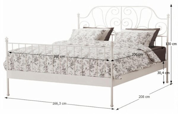 Bračni krevet 160 cm Plue (S podnicom)