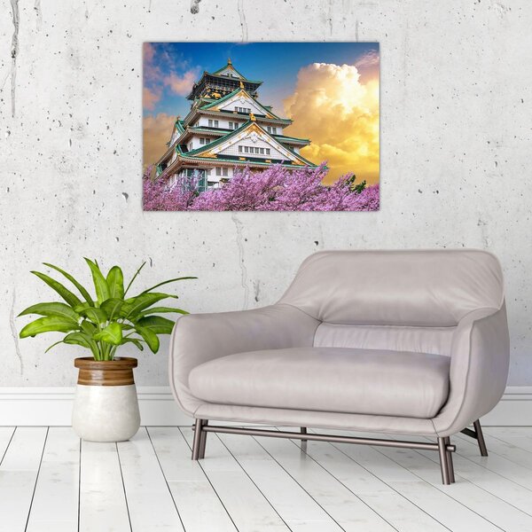 Staklena slika - Dvorac Osaka (70x50 cm)