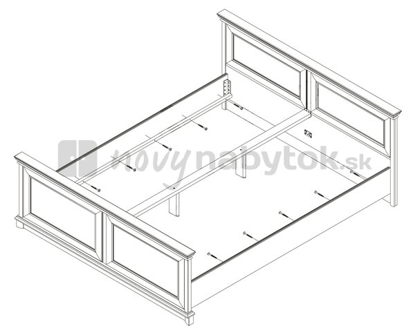 Bračni krevet 160 cm KENT ELOZ 160 (Kesten)