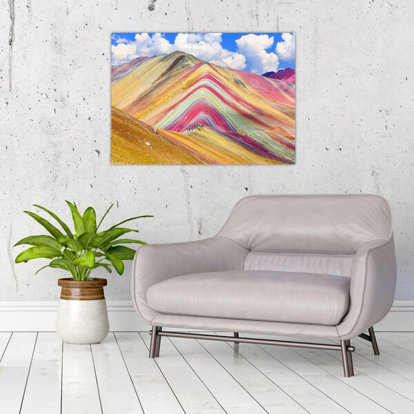 Staklena slika - Rainbow Mountain, Peru (70x50 cm)