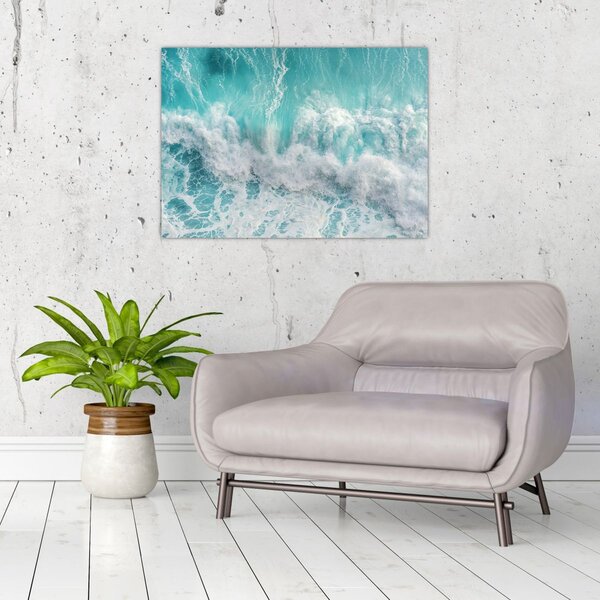 Staklena slika - Pogled na oceanske valove (70x50 cm)