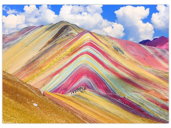 Staklena slika - Rainbow Mountain, Peru (70x50 cm)