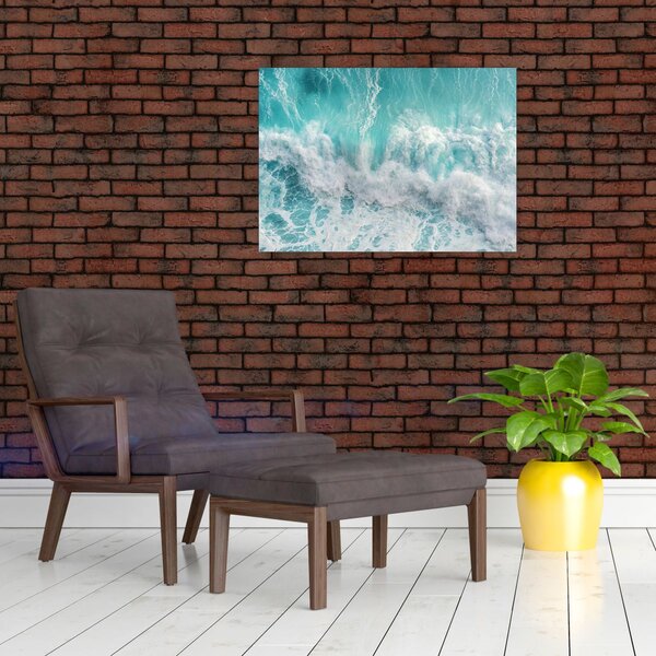 Staklena slika - Pogled na oceanske valove (70x50 cm)