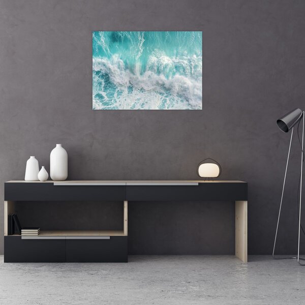 Staklena slika - Pogled na oceanske valove (70x50 cm)