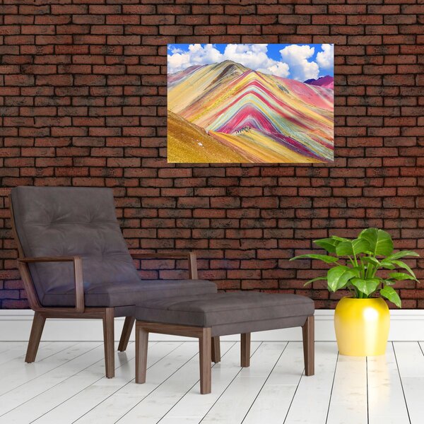 Staklena slika - Rainbow Mountain, Peru (70x50 cm)