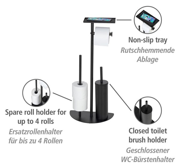 Crni željezni držač za WC papir sa četkom Cosenza – Wenko