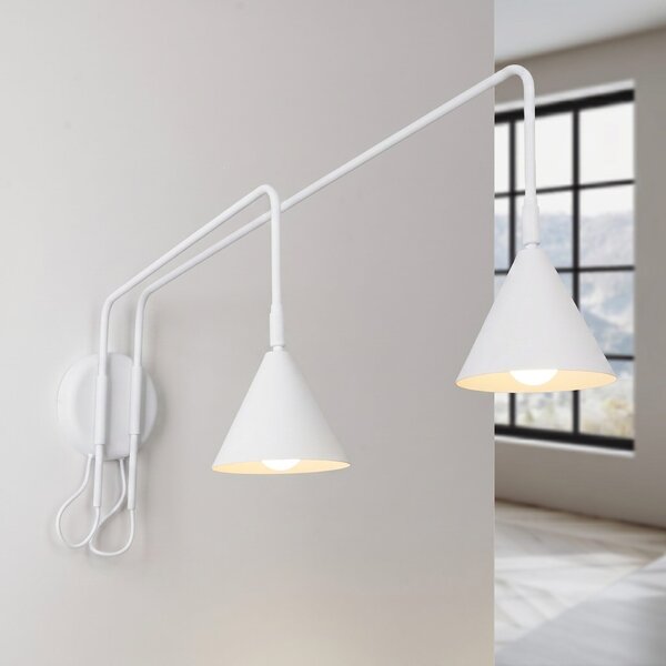 Zidna svjetiljka NOX 2 bijela s prekidačem