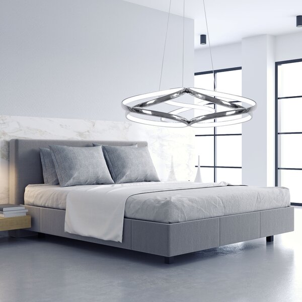 Moderna LED stropna svjetiljka + pilot App795-CP ravni krom
