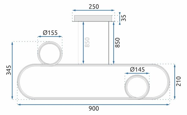 APP809-CP GOLD LED viseća stropna svjetiljka + daljinski upravljač