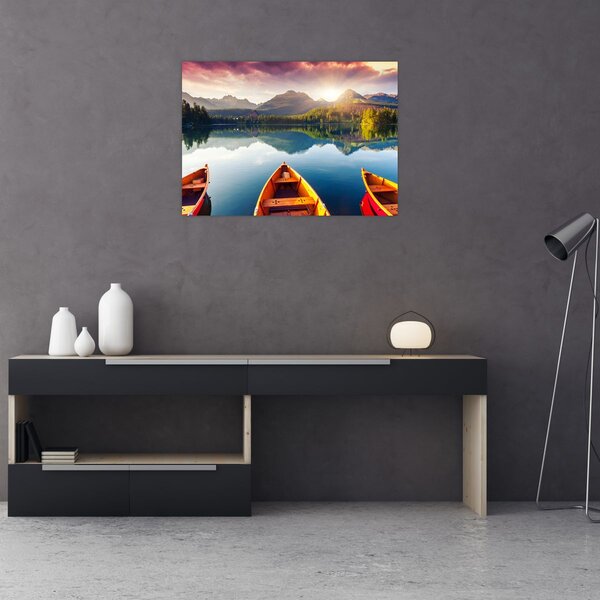 Slika - Jezero sa čamcima (70x50 cm)