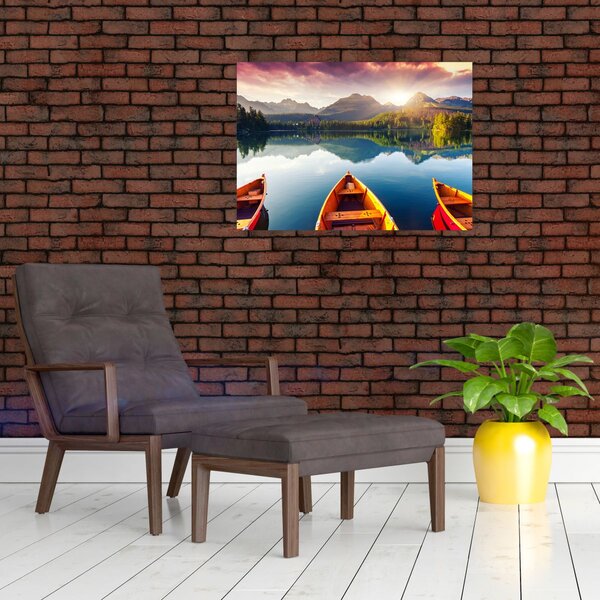 Slika - Jezero sa čamcima (70x50 cm)