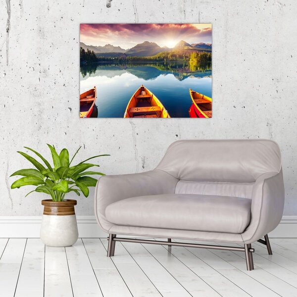 Slika - Jezero sa čamcima (70x50 cm)
