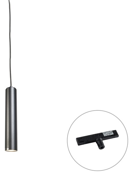 Dizajnerska viseća svjetiljka crna uklj. adapter za šinu 1-fazni - Slimline Tuba Small
