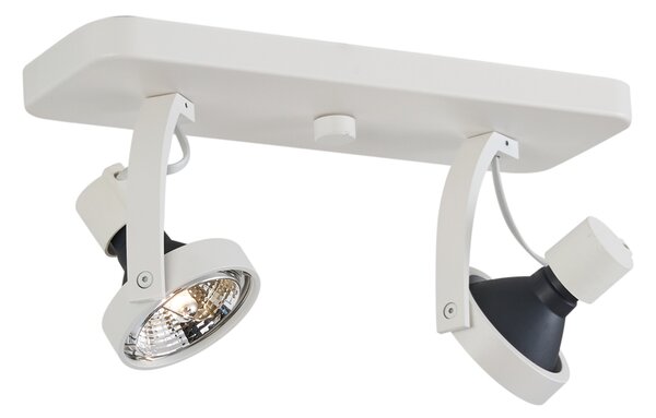 Dizajnerski stropni reflektor bijeli GU10 70mm 2-svjetla podesiv - Vo