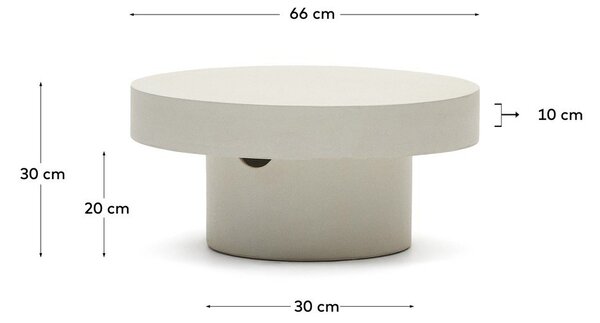 Okrugao vrtni stol betonski ø 66 cm Aiguablava – Kave Home