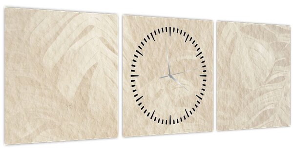Slika - Lišće u teksturi (sa satom) (90x30 cm)
