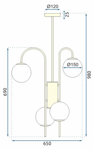 Visilica zlatna APP1003-6CP