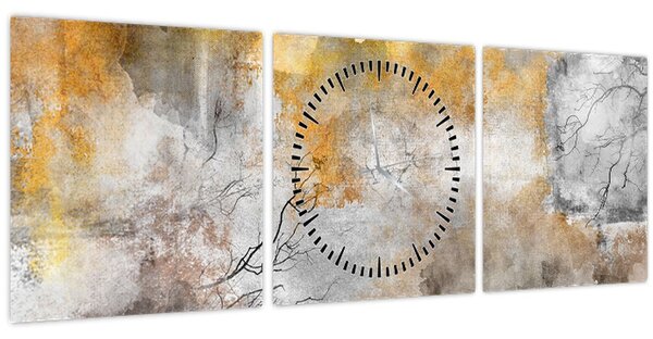 Slika - Apstrakcija (sa satom) (90x30 cm)
