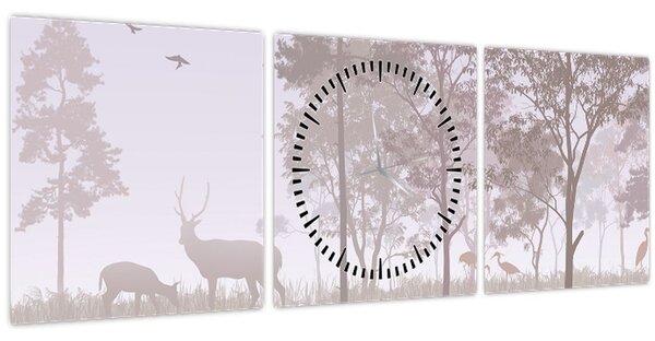 Slika - Šumica, jednobojna (sa satom) (90x30 cm)
