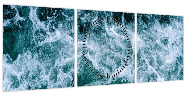 Slika - Oceanski valovi (sa satom) (90x30 cm)
