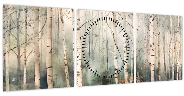 Slika - Crtanje uzorka šume (sa satom) (90x30 cm)