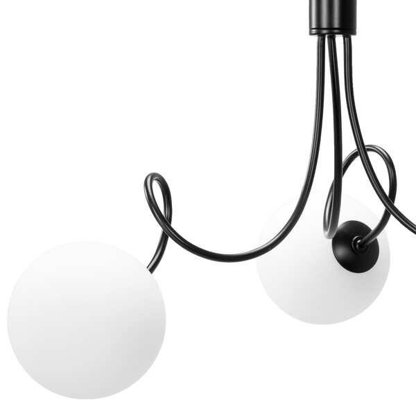 Stropna svjetiljka sa staklenom kuglom APP1154-3CP Black