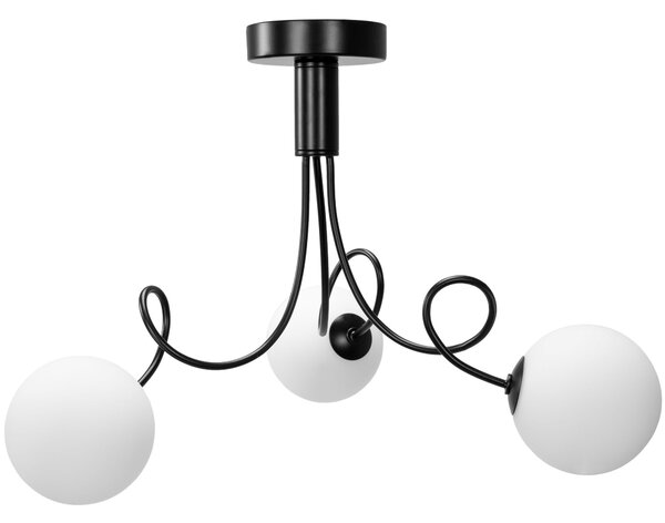 Stropna svjetiljka sa staklenom kuglom APP1154-3CP Black