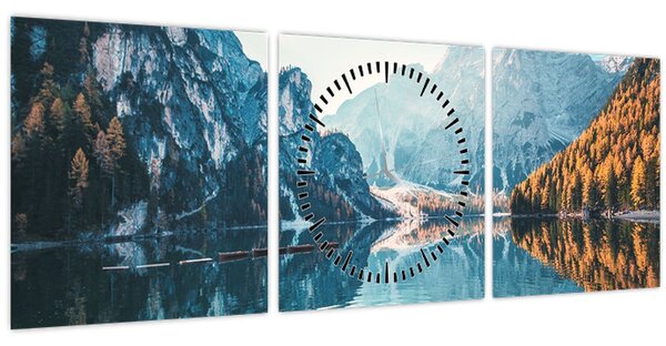 Slika - Čamci na jezeru Braies (sa satom) (90x30 cm)