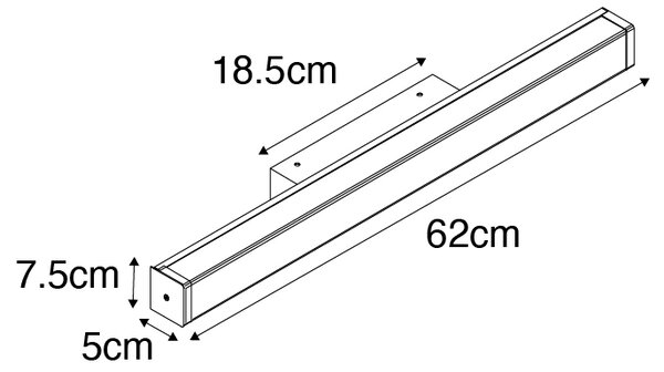 Zidna svjetiljka za kupaonicu od mesinga 62 cm uklj. LED IP44 - Cascada