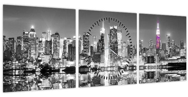 Slika - New York i ljubičasti neboder (sa satom) (90x30 cm)