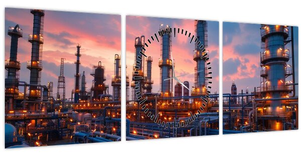 Slika - Industrijsko postrojenje (sa satom) (90x30 cm)