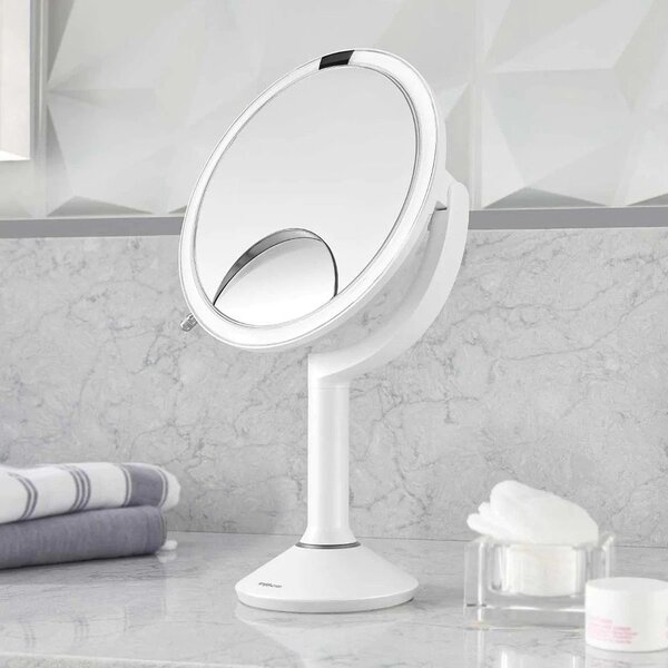 Kozmetičko ogledalo s osvjetljenjem/povećavajuće (5x) ø 20 cm Sensor Trio – simplehuman