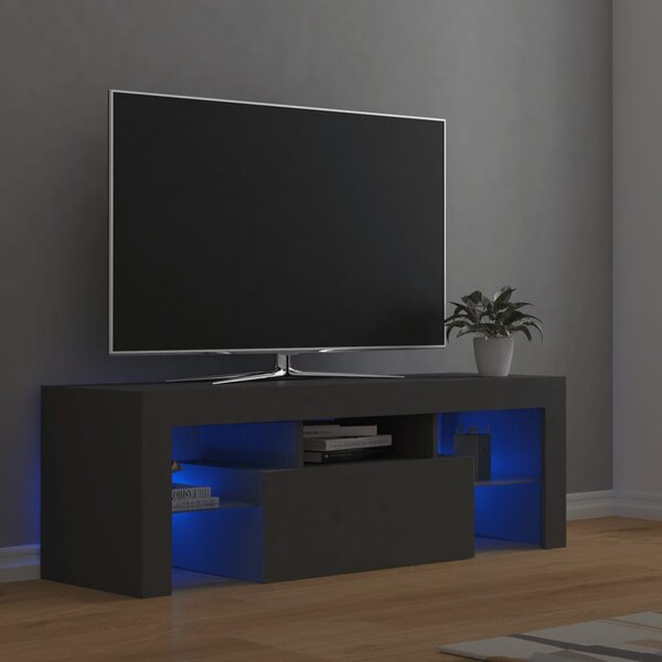 VidaXL TV ormarić s LED svjetlima sivi 120 x 35 x 40 cm