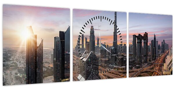 Slika - Panorama Dubaija (sa satom) (90x30 cm)