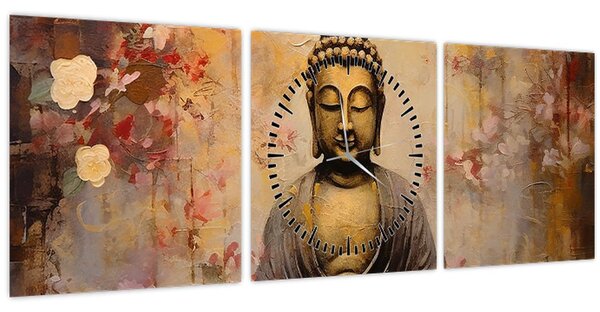 Slika - Buddha, slikanje (sa satom) (90x30 cm)