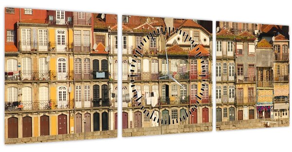 Slika - Obalna četvrt, Portugal (sa satom) (90x30 cm)