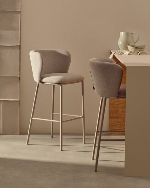 Bež barska stolica (visine sjedala 65 cm) Ciselia – Kave Home