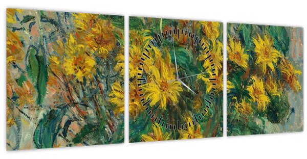 Slika - Claude Monet, Jerusalem Artichoke Flowers, reprodukcije (sa satom) (90x30 cm)