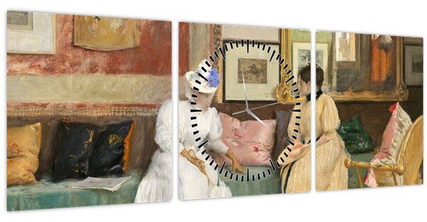 Slika - William Merritt Chase, A Friendly Call, reprodukcije (sa satom) (90x30 cm)