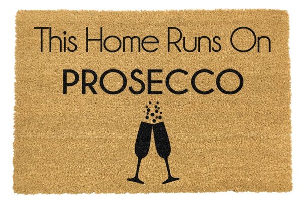 Otirač od prirodnih kokosovih vlakana Artsy Doormats This Home Runs On Prosecco, 40 x 60 cm