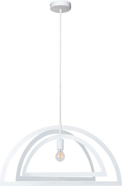 Visilica Justyna E27 grlo, 1 žarulja, 60W bijela, s polukružnim sjenilom