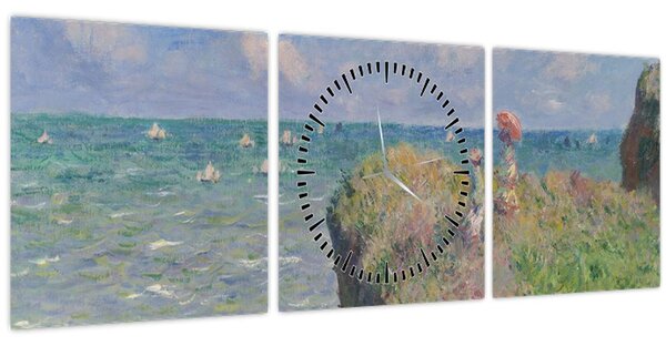 Slika - Claude Monet, Cliff Walk at Pourville, reprodukcije (sa satom) (90x30 cm)