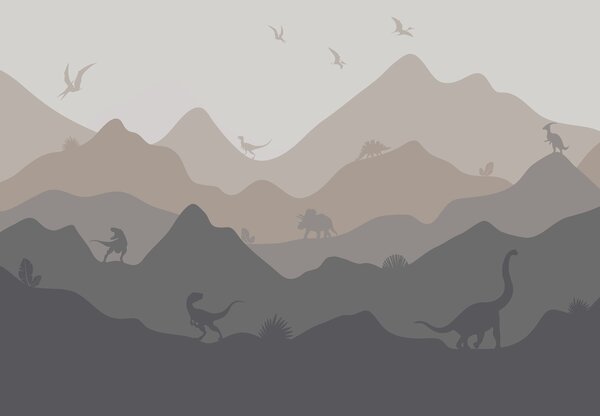 Foto tapeta - Dinosauri - u nijansama (147x102 cm)