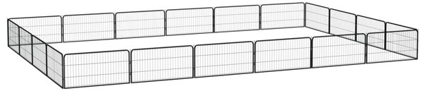 VidaXL Ograda za pse s 20 panela crna 100 x 50 cm čelik obložen prahom