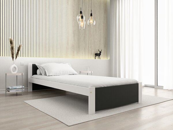 Krevet IKAROS 90 x 200 cm, antracit/bijela Podnica: Sa podnicom od letvi, Madrac: Bez madraca