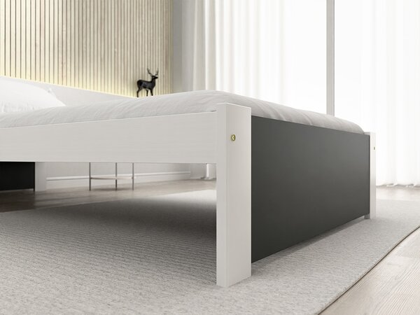 Krevet IKAROS 90 x 200 cm, antracit/bijela Podnica: Sa podnicom od letvi, Madrac: Bez madraca