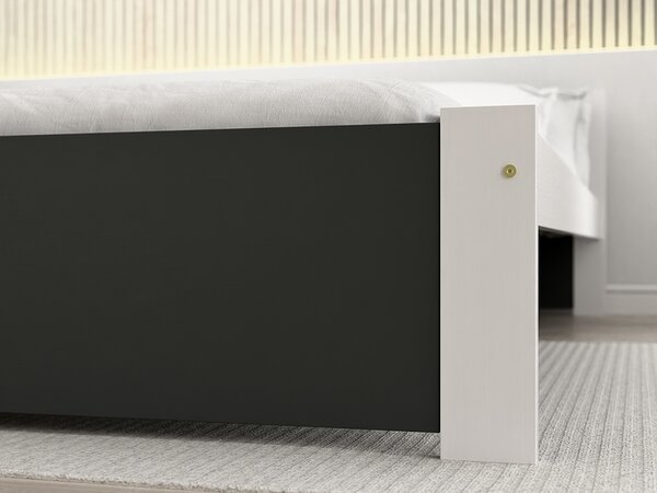 Krevet IKAROS 90 x 200 cm, antracit/bijela Podnica: Sa podnicom od letvi, Madrac: Bez madraca