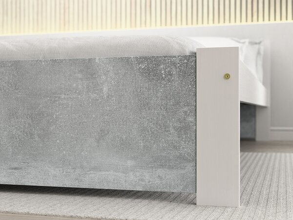 Krevet IKAROS 90 x 200 cm, beton/bijela Podnica: Bez podnice, Madrac: Bez madraca